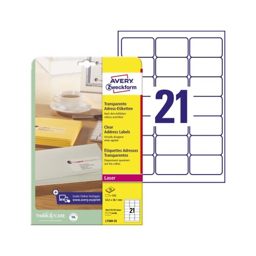 Avery Zweckform Adressetikett QuickPEEL™ 63,5 x 38,1 mm (B x H)