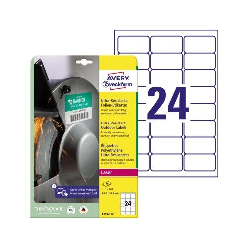 Avery Zweckform Folienetikett 63,5 x 33,9 mm (B x H)