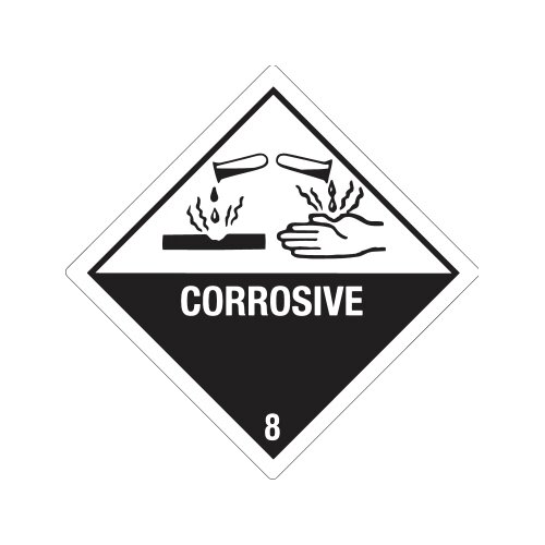 DR-Label Hinweisetikett Gefahrgutklasse 8