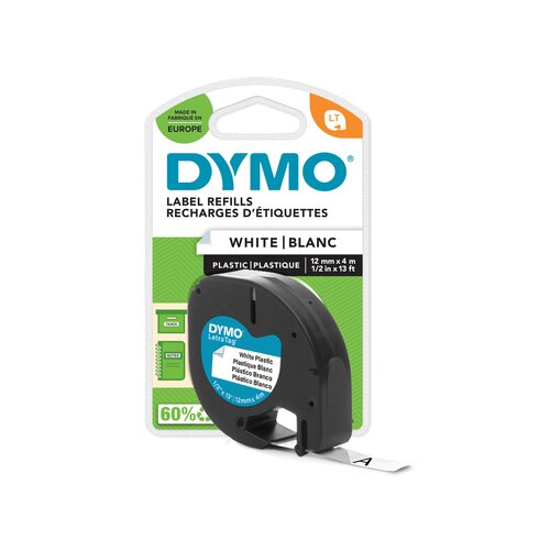 DYMO® Schriftbandkassette LT 12 mm x 4 m (B x L) Kunststoff, 100 % recycelt weiß