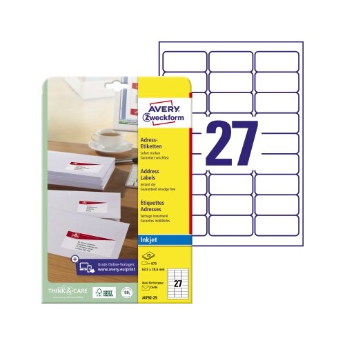 Avery Zweckform Adressetikett 63,5 x 29,6 mm (B x H)