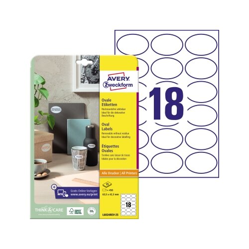 Avery Zweckform Universaletikett 63,5 x 42,3 mm (B x H)