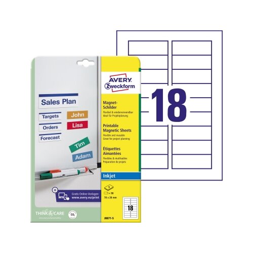 Avery Zweckform Magnetschild 78 x 28 mm (B x H)