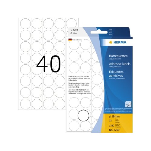 HERMA Markierungspunkt 19 mm 1.280 Etik./Pack.