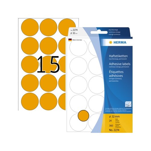 HERMA Markierungspunkt 32 mm 360 Etik./Pack.