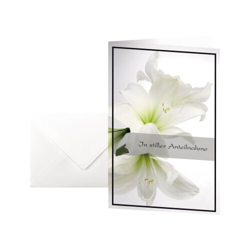 SIGEL Faltkarte Trauerkarte Amaryllis