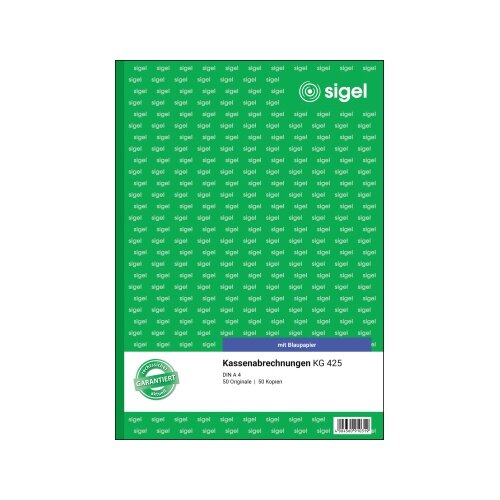 SIGEL Kassenabrechnung KG 425