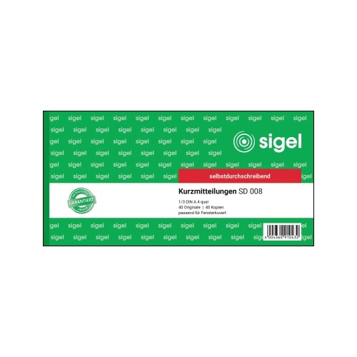 SIGEL Kurzmitteilung SD 008