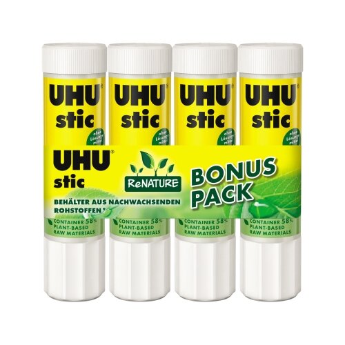 UHU® Klebestift stic ReNATURE 4 x 21 g/Pack.