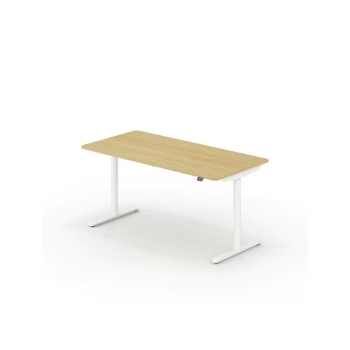 Schreibtisch se:lab e-desk 1.600 x 650-1.280 x 800 mm (B x H x T) eiche hell