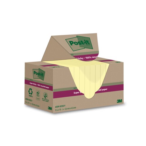 Post-it® Haftnotiz Super Sticky Recycling Notes 47,6 x 47,6 mm (B x H)