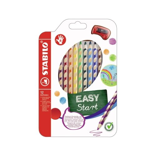 STABILO® Buntstift EASYcolors Rechtshänder inkl. Spitzer 12 St./Pack.