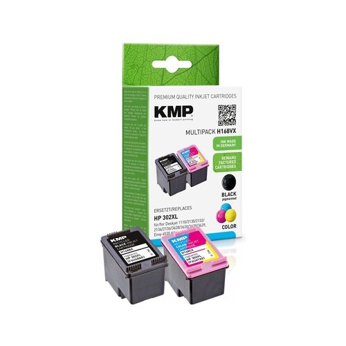 KMP Tintenpatrone Kompatibel mit HP 302XL schwarz, cyan/magenta/gelb