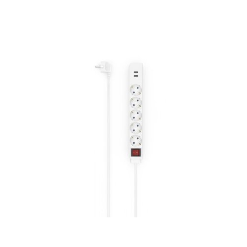 Hama Steckdosenleiste 5 Steckdosen 2 USB Ports