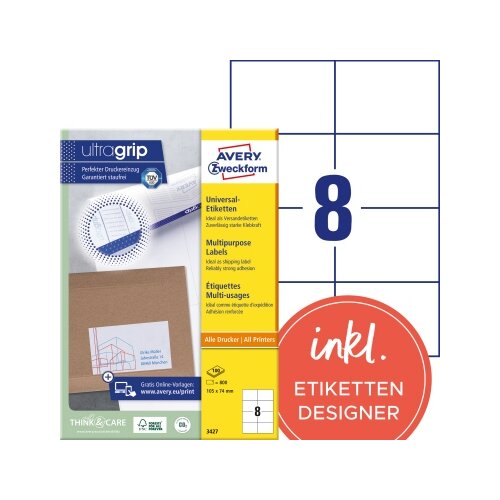 Avery Zweckform Universaletikett ultragrip 105 x 74 mm (B x H)