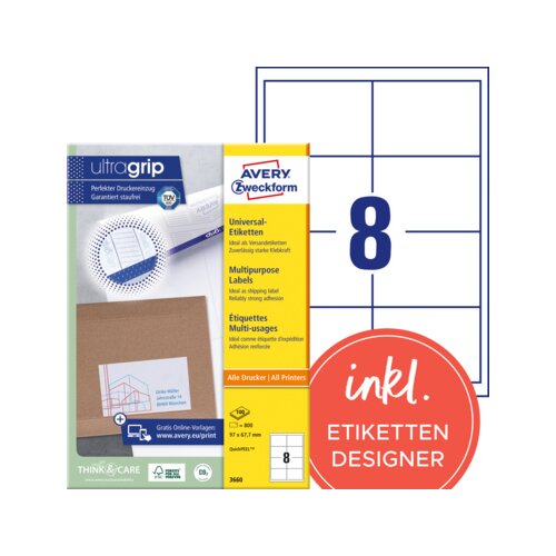 Avery Zweckform Universaletikett ultragrip 97 x 67,7 mm (B x H)