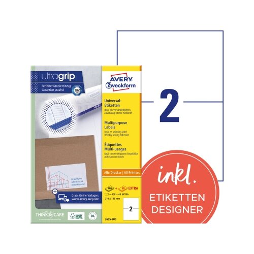 Avery Zweckform Universaletikett ultragrip 210 x 148 mm (B x H)