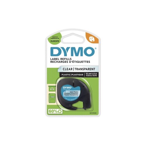 DYMO® Schriftbandkassette LT 12 mm x 4 m (B x L) Kunststoff, 100 % recycelt transparent