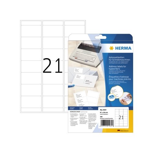 HERMA Adressetikett 67 x 38 mm (B x H)
