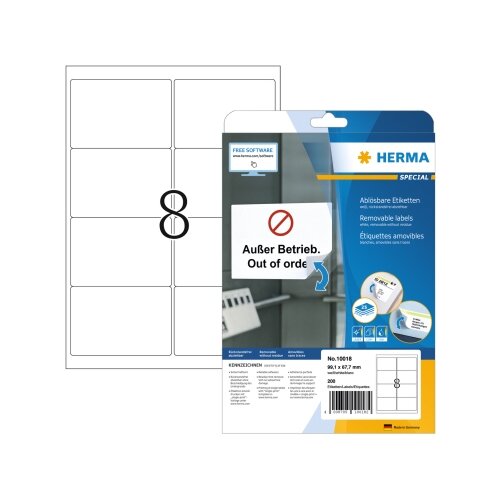 HERMA Adressetikett 99,1 x 67,7 mm (B x H) 200 Etik./Pack.