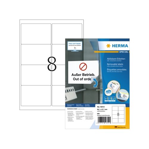 HERMA Adressetikett 99,1 x 67,7 mm (B x H) 800 Etik./Pack.