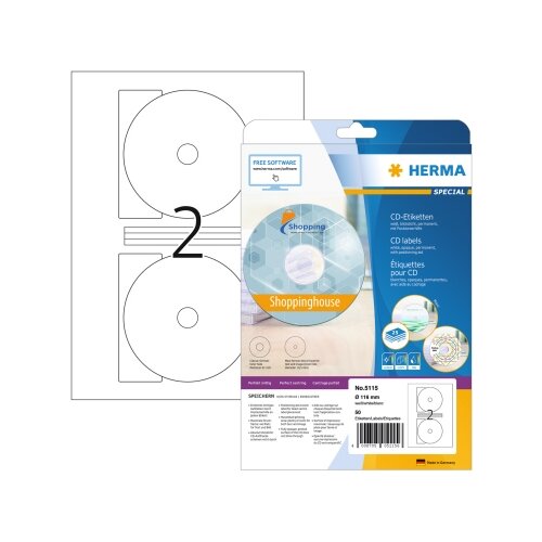HERMA CD/DVD Etikett 116 mm
