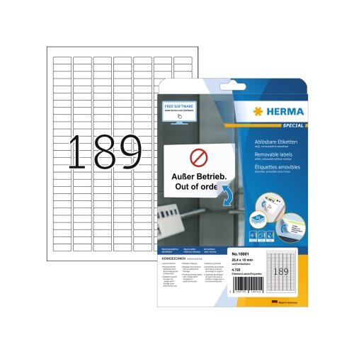 HERMA Haftetikett 25,4 x 10 mm (B x H)