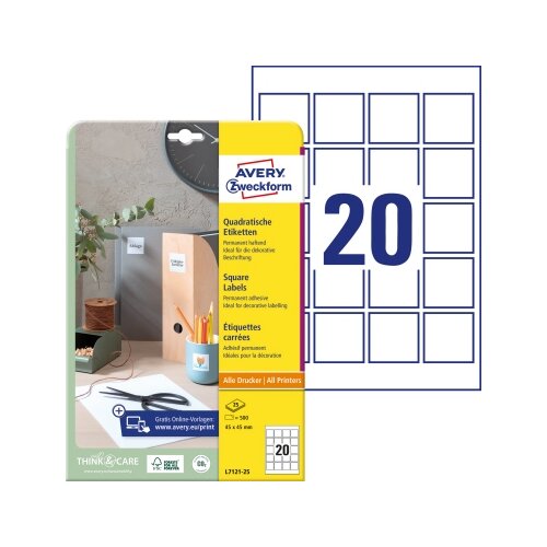 Avery Zweckform Universaletikett 45 x 45 mm (B x H)