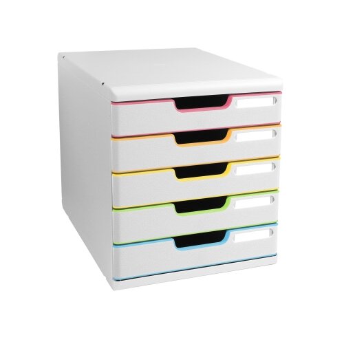 Exacompta Schubladenbox MODULO Black Office 5 Schubladen geschlossen DIN A4+ weiß