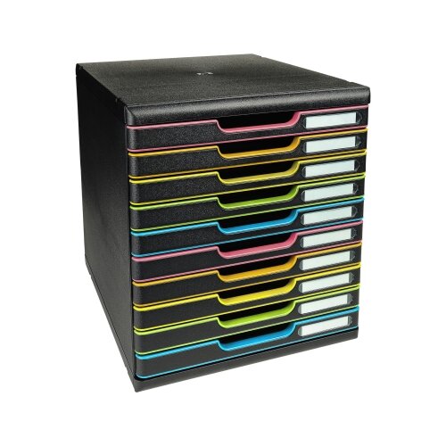 Exacompta Schubladenbox MODULO Black Office 10 Schubladen geschlossen DIN A4+ schwarz