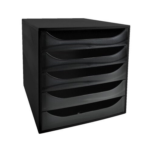 Exacompta Schubladenbox ECOBOX ECOBlack 5 Schubladen
