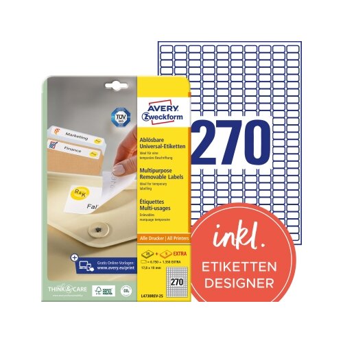 Avery Zweckform Universaletikett 17,8 x 10 mm (B x H)