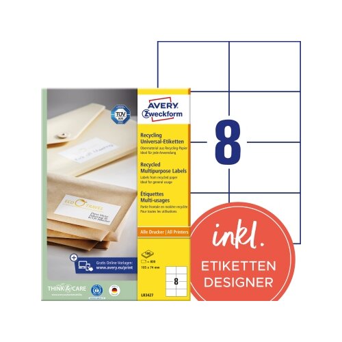 Avery Zweckform Universaletikett Recycling 105 x 74 mm (B x H)