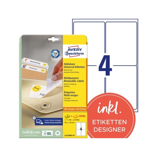 Avery Zweckform Universaletikett 99,1 x 139 mm (B x H)