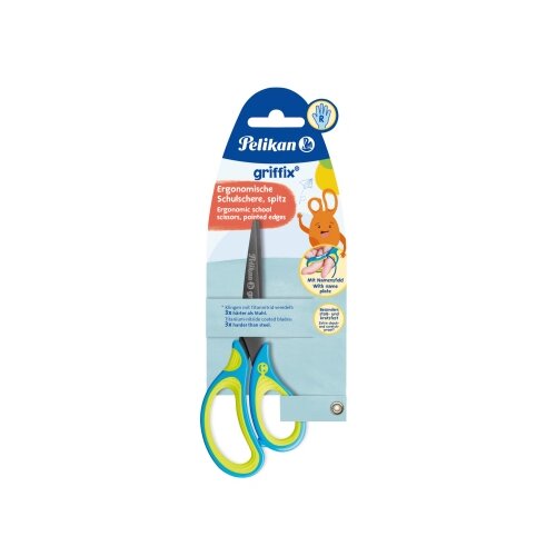 Pelikan Bastelschere griffix® asymmetrisch, gerade, Langauge 150 mm Neon Fresh Blue