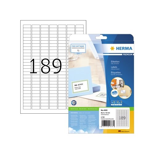 HERMA Universaletikett PREMIUM 25,4 x 10 mm (B x H)