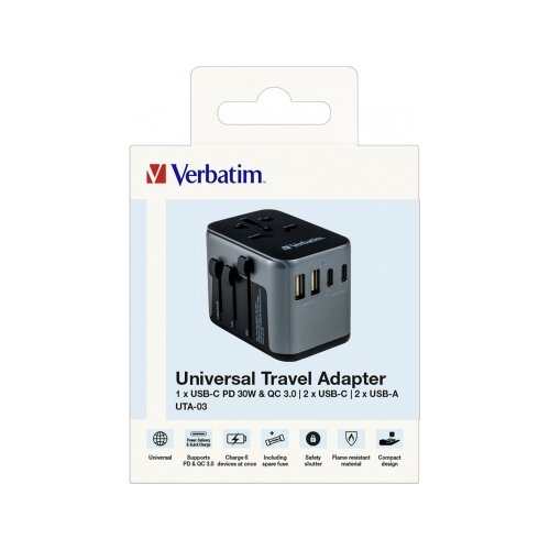 Verbatim Reisenetzteil Universal Travel UTA-03 30 W
