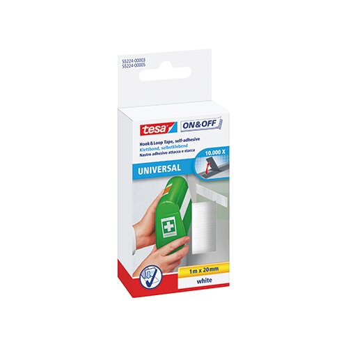 tesa® Klettband On & Off 20 mm x 1 m (B x L)
