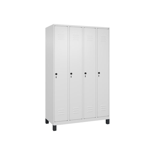 C+P Kleiderspind Classic PLUS mit Standfuß 1.200 x 1.950 x 500 mm (B x H x T) verkehrsweiß