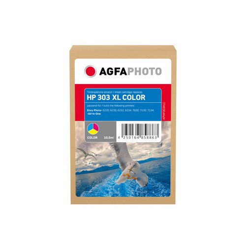 AgfaPhoto Tintenpatrone Kompatibel mit HP 303XL cyan/magenta/gelb