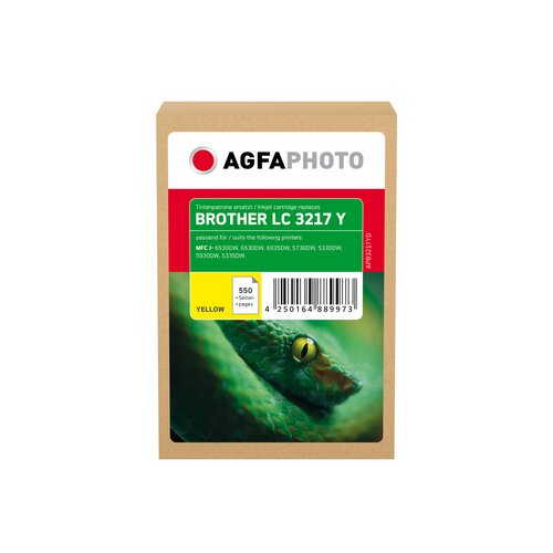 AgfaPhoto Tintenpatrone Kompatibel mit Brother LC-3217 gelb