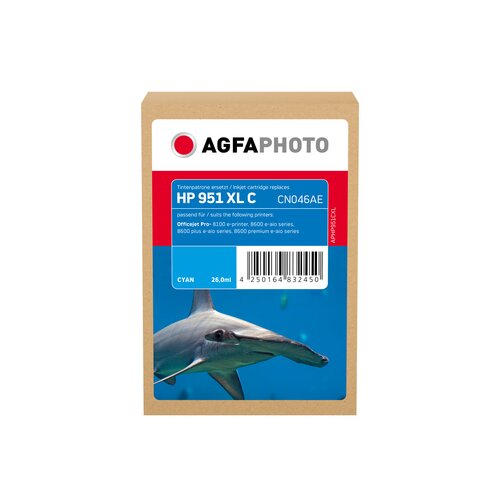 AgfaPhoto Tintenpatrone Kompatibel mit HP 951XL cyan