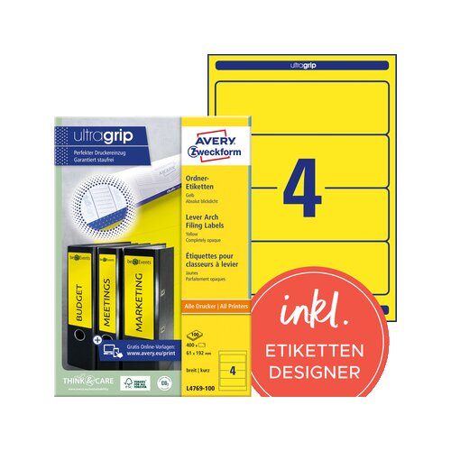 Avery Zweckform Ordnerrückenetikett ultragrip breit/kurz