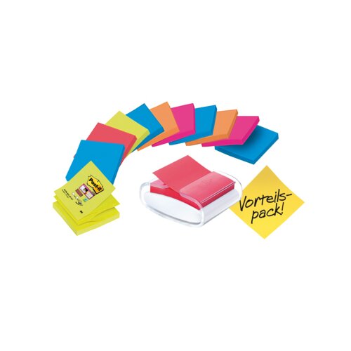 Post-it® Haftnotizspender Super Sticky Z-Notes weiß/transparent