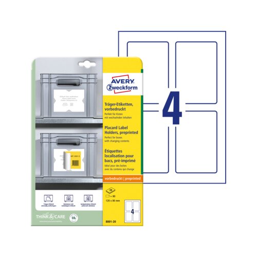 Avery Zweckform Träger-Etikett 120 x 80 mm (B x H)