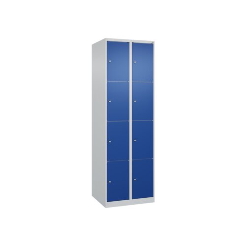 C+P Schließfachschrank Classic PLUS mit Sockel 2 Abteile 8 Fächer lichtgrau