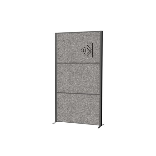 MAUL Stellwand MAULconnecto 3 x Akustikwand dunkelgrau anthrazit