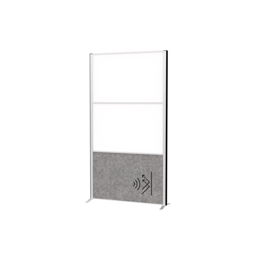 MAUL Stellwand MAULconnecto 1 x Akustikwand, 2 x Whiteboard weiß, dunkelgrau silber