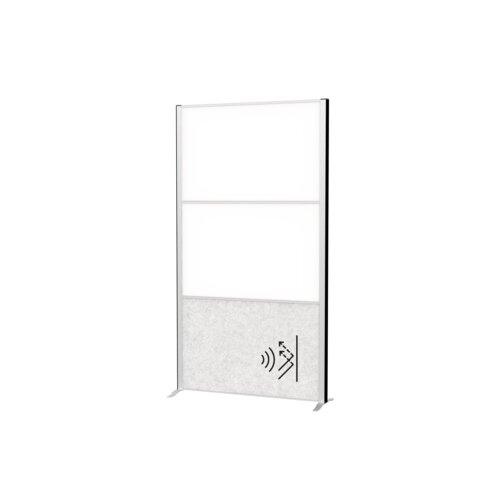 MAUL Stellwand MAULconnecto 1 x Akustikwand, 2 x Whiteboard weiß, hellgrau silber
