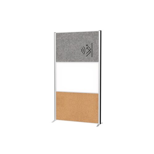 MAUL Stellwand MAULconnecto 1 x Pinntafel, 1 x Akustikwand, 1 x Whiteboard